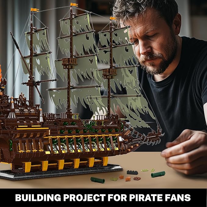 JMBricklayer Pirate Ship Building Sets for Adults 40101 - Large MOC Ship Set Ideal Gifts for Teens Age 14+ Adults who Like Challenging Blocks (Upgraded Version 4364 PCS)