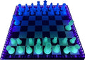 Dam Merch's LED Illuminated Glow in The Dark Chess Set - Made in USA (Standard Blue + Green)