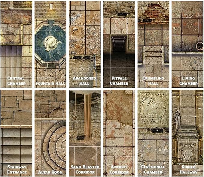 Gale Force Nine Tenfold Dungeon: The Temple - Modular Roleplaying Terrain Set &amp 5e RPG Adventure (GF9TFD04)