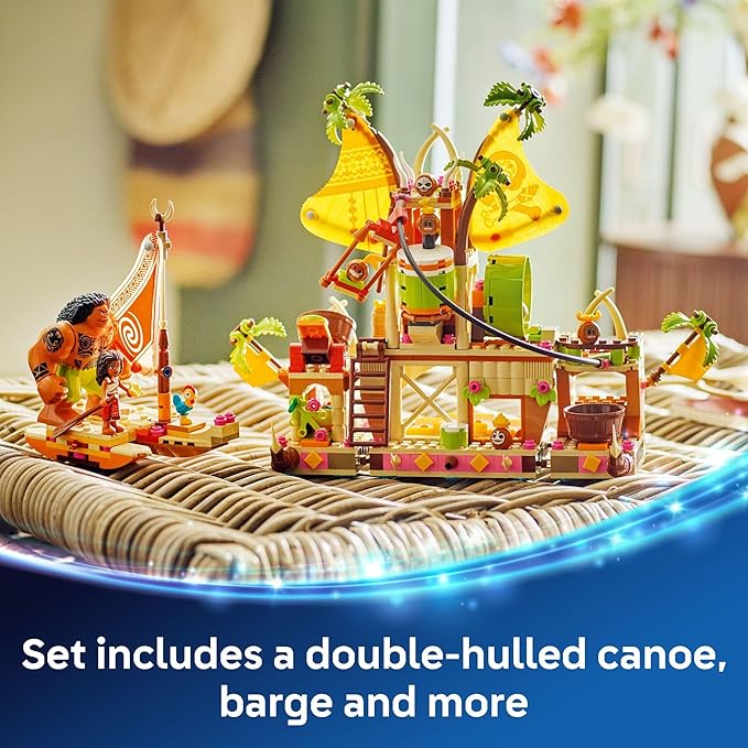 LEGO Disney Moana 2 Kakamora Barge Kids Toy - Pretend Play Building Set for Boys and Girls Ages 7+ - 9 Characters Including Moana Maui Kotu and HeiHei - Gift Idea for Birthdays - 43258