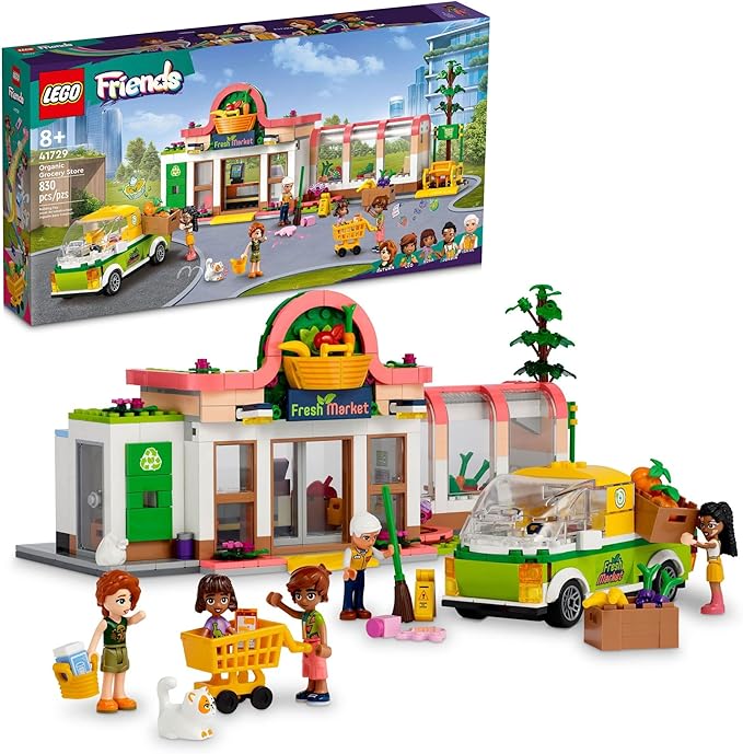 LEGO Friends Organic Grocery Store 41729 Supermarket Toy Shop for Girls and Boys 8 Plus Years Old Playset with Truck &amp 4 Mini-Dolls