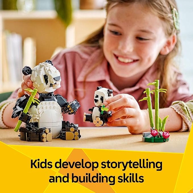 LEGO Creator 3 in 1 Wild Animals Panda Family - Building Toy Kit for Kids with 3 Building Options Panda Penguin or Orca - 8 Year Old Girl &amp Boy Birthday Gifts - 31165