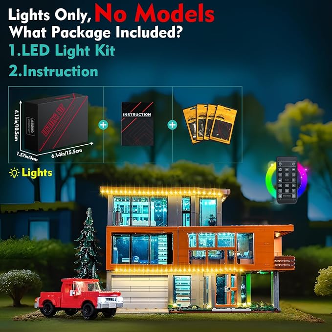 Light kit Compatible with Lego Twilight The Cullen House - No Model Only Light LED Lighting Accessories Compatible with Lego The Twilight Zone. Karen's House 21354 (RC Version)
