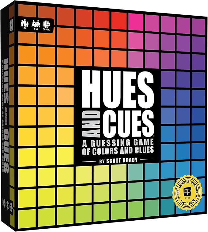 HUES and CUES - Vibrant Color Guessing Board Game for 3-10 Players Ages 8+ Connect Clues and Guess from 480 Color Squares