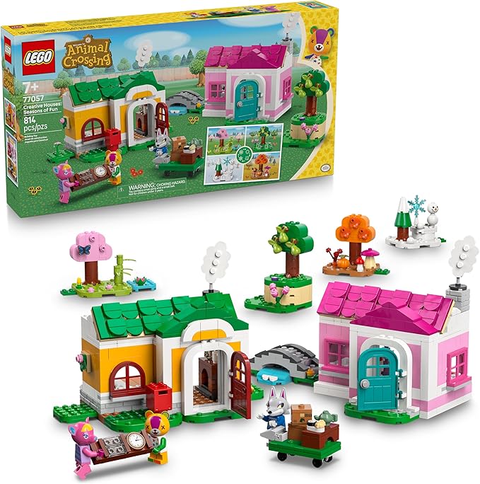 LEGO Animal Crossing Creative Houses: Seasons of Fun Building Toy - Pretend Play Set for Girls &amp Boys Ages 7+ - Create 2 Houses W/1 Set of Building Blocks for Kids - Gift Idea for Birthdays -7705