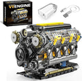 V8 Engine Model Kit That Runs Visible Mini Car Motor Building Blocks Set for Adults Compatible with Lego STEM Physical Science Educational Toy for Teens Boys 14+ (905 PCS)