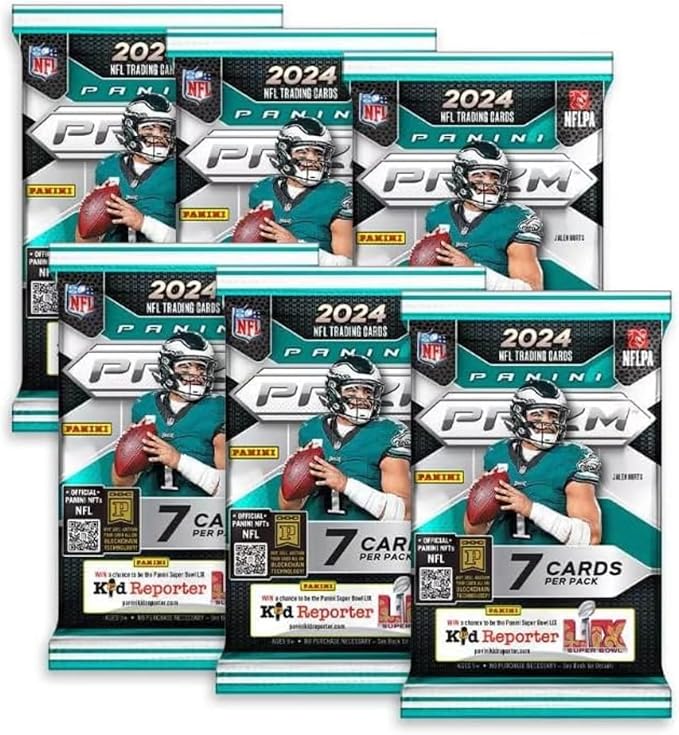 2024 Prizm Football Mega Box (Neon Green Pulsar) (42 Cards) (Look for Williams Daniels Maye Nix Penix McCarthy Rookies!)