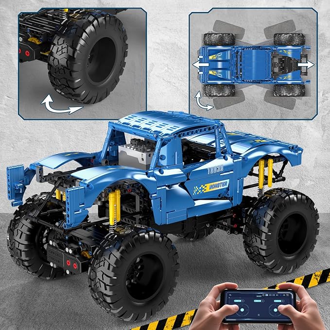 Mould King 18039 Monster Truck Building Sets Off-Road Climbing Car with Dual Control RC Buggy Bricks Toy for Teens &amp Adults Ages 14+ (1454+ Pieces)