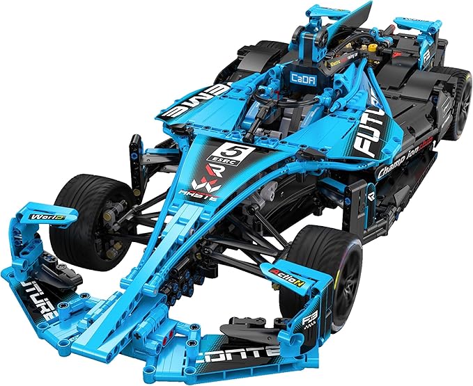 1:8 Scale FE Electric Formula Race Car Building Set Aerodynamic Design with Halo Anti-Collision Frame &amp Large Tail Fin Independent Suspension &amp Steering Quick-Install for Remote Control Ag