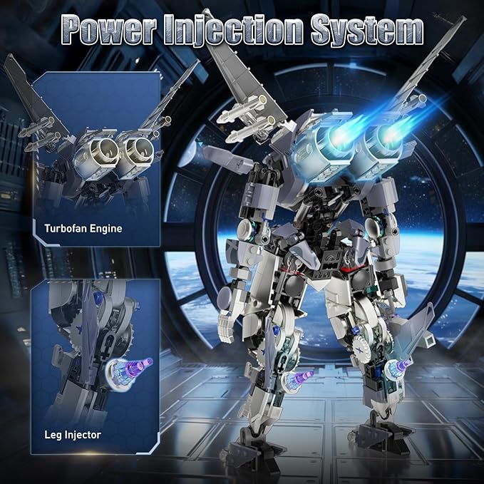 HIGH GODO J35 Mech Robot Transforming Building Blocks Set for Adults Combat Warrior Justice Hero Soldier Mech Model Building Kit Cool Creative Robots Toys Gift for Teens 14+ 700+ Pieces