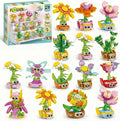 12-in-1 Flower Building Set Botanical Collection Floral Decor Kit Creative STEM Toy Christmas Birthday Easter Gift for Kids Girls Boys 6+ Years Old
