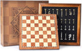 AMEROUS Wooden Chess Board Set with Pieces Storage for Adults Kids 12.5 Inch Chess Set with Metal Pieces Unique Chess Game for Tournament Professional Beginner