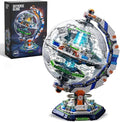 Space Station Globe Building Set for Adults- 1793 Pcs Globe Display Model with Illumination Modes 360° Rotatable LED Educational Stem Toys Birthday Gifts for Boys Teen Home Decor