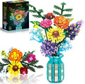 Flowers Bouquet Building Set for Adults Wildflowers Icon Flowers Botanical Collection Kits Compatible with Lego Flowers Valentines Flowers Sets for Women Girls 14+ 11001
