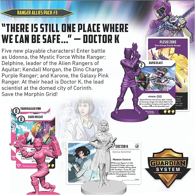 Renegade Game Studios Power Rangers Heroes of the Grid: Ranger Allies Pack #3 Expansion with 5 Female Heroes