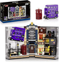 Wizarding Magic Street &amp Floating Iconic Bus Building Set - Enchanted Shop Scene Book Nook Building Set Collectible Fantasy Model for Fans &amp Kids Birthday Gift Idea