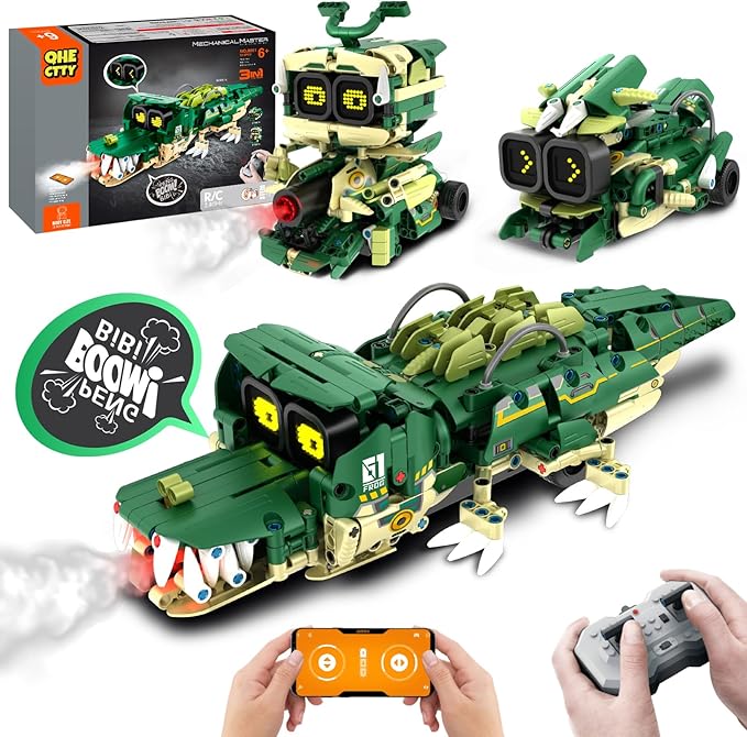 STEM Building Toys for Kids 6-14 Remote &amp APP Controlled 3in1 STEM Robot Building Kit for Kids with Music Spray 513 Pcs Building Blocks Set Birthday Xmas Gift Ideas for Boys Girls