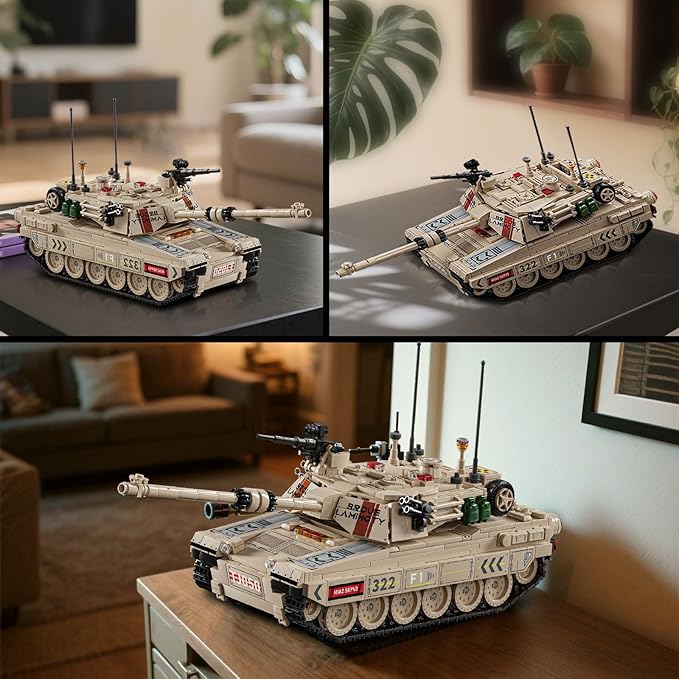 M1A2 Abrams Tank Building Set for Adults-Compatible with Lego Tank Collectible Army Model Gift Ideal for Military Enthusiasts (1002 PCS)