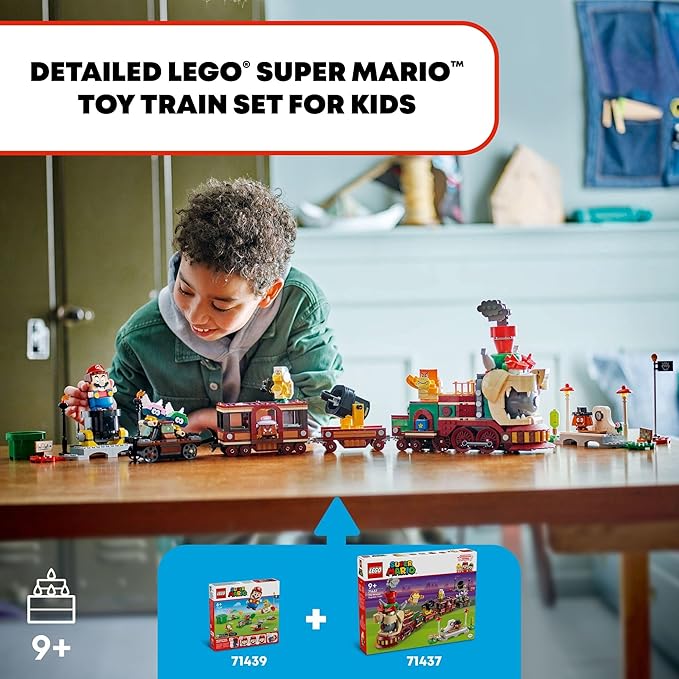 LEGO Super Mario The Bowser Express Train Toy - Building Toys for Boys &amp Girls Ages 9+ Years - Pretend Play W/Minifigures - Gift Idea for Kids - 71437