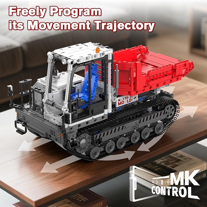 Mould King Technik Crawler Dump Truck Building Sets 17083 APP Programmable Construction Large Vehicle Model Set Track-Type Dump Truck Building Set for Adult(1105 Pcs)
