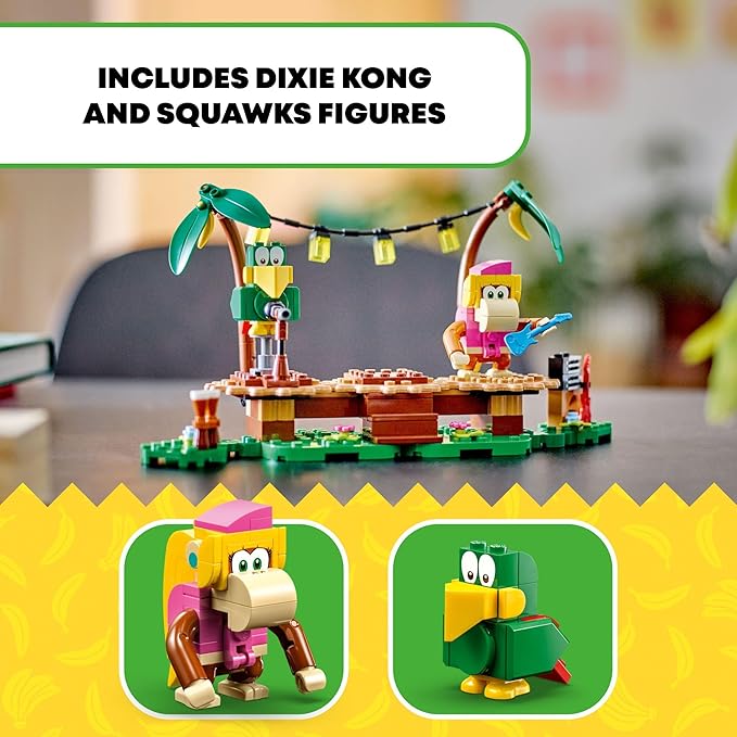 LEGO Super Mario Dixie Kong’s Jungle Jam Expansion Set 71421 Super Mario Gift Set for Boys and Girls Ages 7-9 Buildable Toy Game Featuring 2 Brick Built Super Mario Figures with Musical Accessories