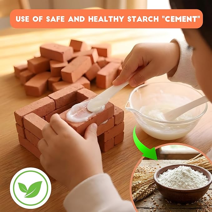 Brick and Mortar Construction Set DIY Building Blocks for Kids Ages 6+ STEM Construction Kit Versatile Creative Play Great Birthday Gift