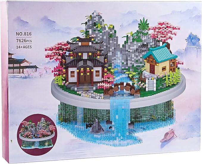 7626 PCS Micro Building Blocks Set Chinese Peachtree Model for Adults Decorative Creative Present for Adult Age of 14+ Cherry Blossom Tree Building Set