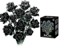 Gothic Black Rose Building Blocks Set - 585 PCS Dark Romance DIY Artificial Flowers Luxury Home Decor for Valentine's Day/Birthday Elegant Gift for Women &amp DIY Enthusiasts