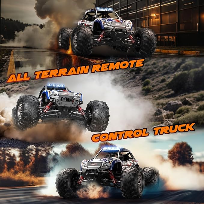 SIMREX 1/16 Scale Hobby RC Car 36 KPH High-Speed 4WD RC Truck 2.4 GHz Remote Control Car All-Terrain Electric Vehicle 4X4 Remote Contral Moster Truck for Kids and Adults