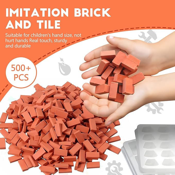 Brick and Mortar Construction Set - Perfect Building Blocks for Kids Ages 6 and Up a DIY Versatile Building Set and STEM Building Toy Ideal for Birthday