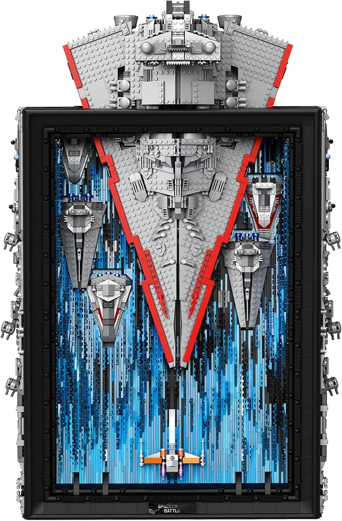 Star Art Drawings Building Set – Aesthetic Model Decoration Super Galactic Spaceship to Build – Room Decor Gift for Adults (5964 Pcs)