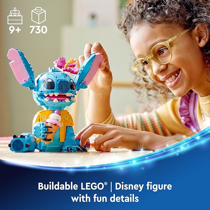 LEGO Disney Stitch Toy Building Kit Disney Toy for 9 Year Old Kids Buildable Figure with Ice Cream Cone Fun Gift for Girls Boys and Lovers of The Hit Movie Lilo and Stitch 43249