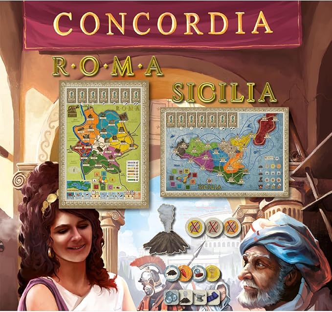 Rio Grande Games Concordia Roma/Sicilia Expansion - Strategy Board Game Economic Civilization Building 2-5 Players