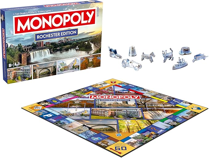 Monopoly Board Game – Rochester NY Edition: 2-6 Players Family Board Games Board Games for 8 Years Old and Up Fun Everyone