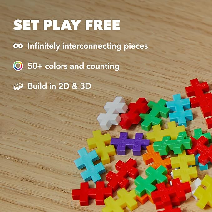 PLUS PLUS - Learn to Build ABC &amp 123 - 400 Pieces 40 Flash Cards - Construction Building STEM / STEAM Toy Interlocking Mini Puzzle Blocks for Kids