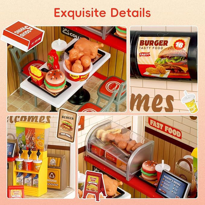 LED Building Blocks for Adults 1:24 DIY Miniature Dollhouse Kits with Roof &amp Dustproof Cover Tiny House Toy Building Sets for Kids Ages 8-12-15 Birthday Hobbies Gift for Men Women Boy Girl