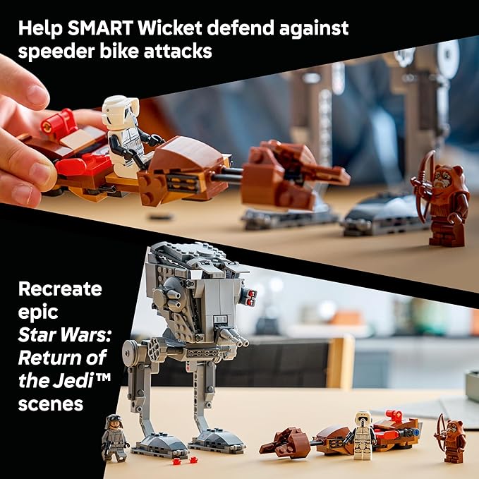 LEGO Star Wars SMART Play: AT-ST Attack on Endor Toy Building Set for Kids - Compatible Set with 2 SMART Tags and 3 Minifigures - Gift for Boys Girls and Fans Ages 8+ - 75424