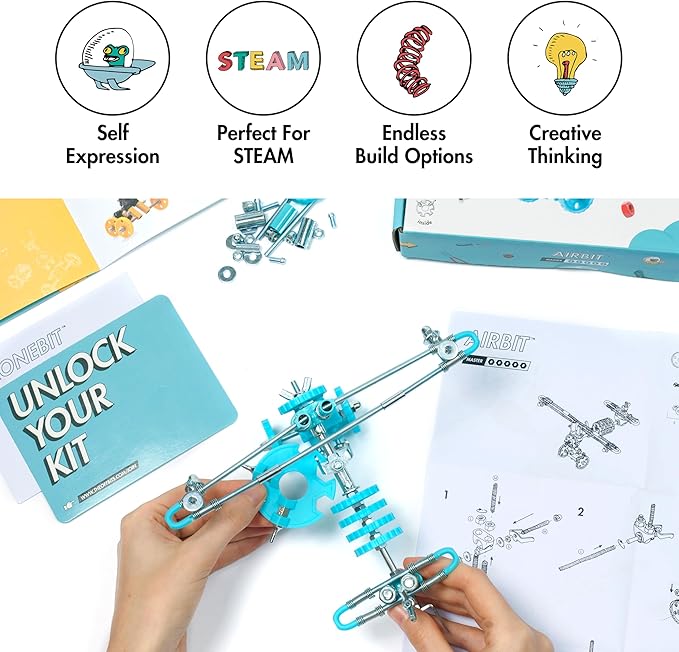 The Off Bits AirBit – Build Your Own Airplane! STEM Building Kit for Creative Kids 8-12 &amp Curious Adults Fun Educational Gift for Boys &amp Girls