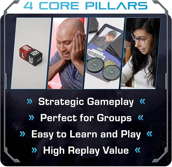 No Escape Board Game - Strategy Board Games for Adults Family Games Party Games. Unique Strategic Space Sabotage Traitor Maze Game with Tiles - Fun for Kids Teenagers Adults. 2 to 8 Players.