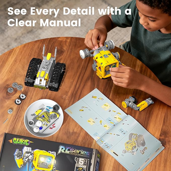 5 in 1 STEM RC Robotics Kit APP &amp Remote Control Robot Building Kit DIY Science Kits for Kids Age 8-12 8 Year Old Boy Birthday Gift