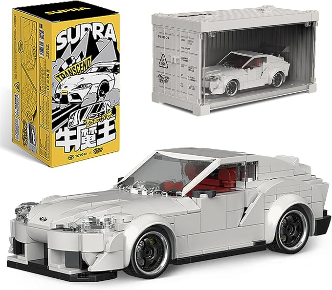 dOMOb Toyota Supra Car Building Kit – 367 pcs Building Blocks Set w/Container Display Box – Modular Scale 1:32 Model – Bricks Toy for Kids &amp Adults 8+ – for Boys Hobbyist Collector