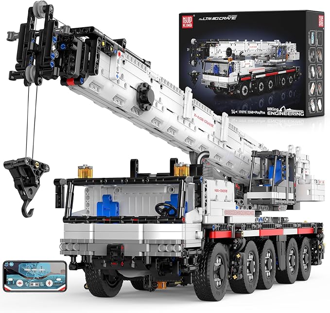 Mould King Construction Crane Building Sets 17075 APP Programmable Construction Vehicle Model Large Vehicles Crane Building Kits Gift for Adult/Collections Enthusiasts(3248 Pieces)