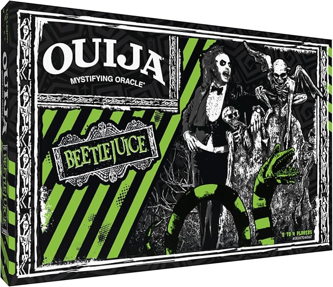 Ouija: Beetlejuice Inspired by Tim Burton’s Cult Classic Movie Collectible Classic Ouija Board Game with Green Planchette Officially Licensed Collectible and Merchandise 2-4 Players Ages 8+
