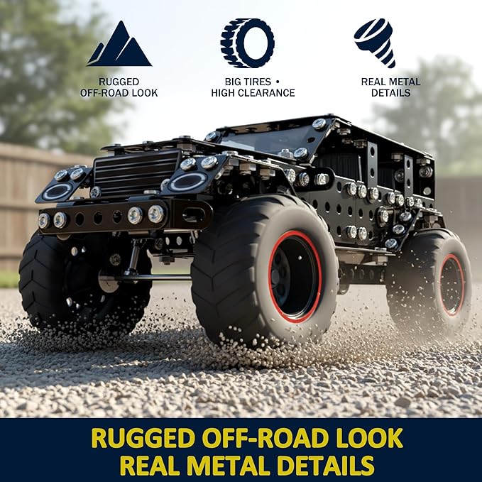 Metal Building Toys for Boys &amp Girls 8-12 Years Old 496 Pcs Off-Road Vehicle Model Truck Kits STEM Engineering Construction Set Monster Car Educational Gift for Kids Ages 8 9 10+