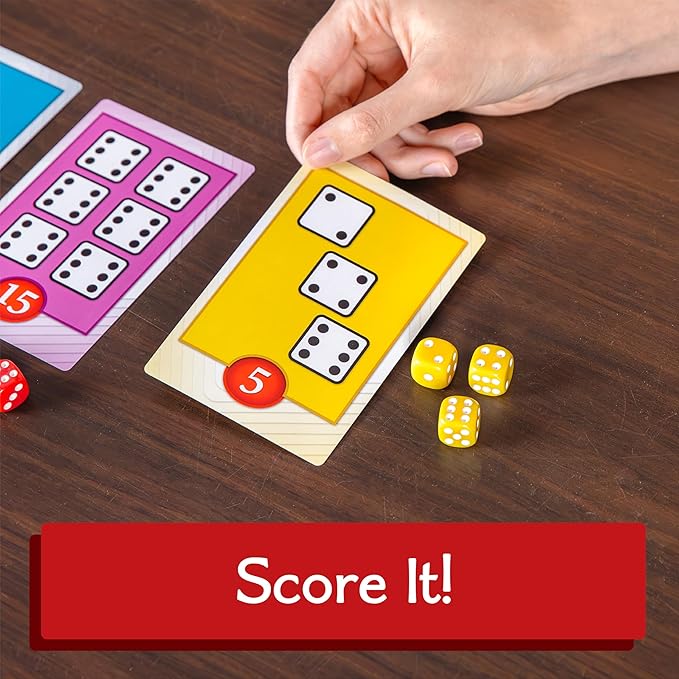 Calliope Games Roll for It Going Big - Fast-Playing Family Dice Game with Big Oversized Cards and Dice Retirement Party Games Fun Family Games for Travel Parties and Game Night - Red Edition