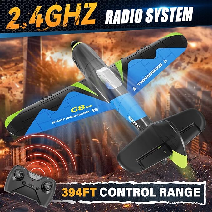 4DRC G8 Foam RC Plane Remote Control Airplane for Kids Adults RC Airplane Helicopter Fighter Jet with 6-Axis Gyro Light Helicopter Plane Toy Gifts for Adults Kids Beginners