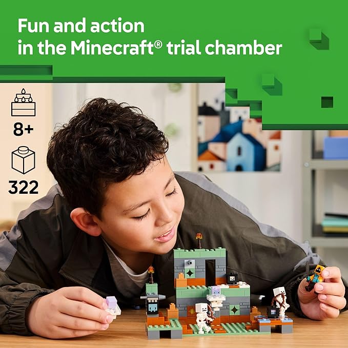 LEGO Minecraft The Trial Chamber Building Toy - Gamer Playset for Kids Girls and Boys Ages 8+ - Includes Shadow Hoodie Minifigure for Pretend Play - Gift Idea for Birthday - 21271