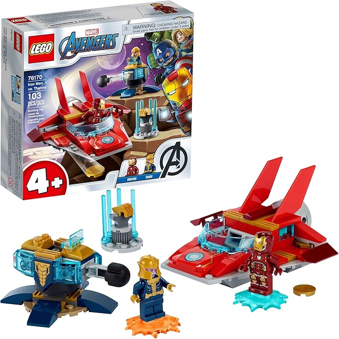 LEGO Marvel Avengers Iron Man vs. Thanos 76170 Cool Collectible Superhero Building Toy for Kids Featuring Marvel Avengers Iron Man and Thanos Minifigures New 2021 (103 Pieces)