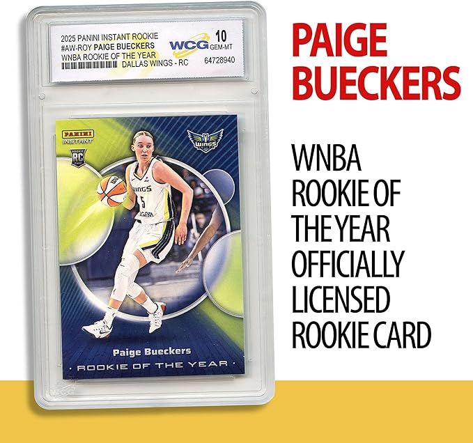 2025 Panini Paige BUECKERS WNBA Rookie of The Year Card RC #AW-Roy Official Rookie Card - Graded GEM Mint 10