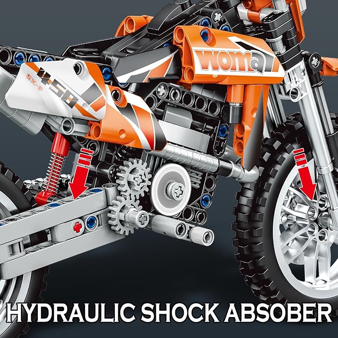 Motorcycle Building Blocks Set Technic Motorcycle 1:8 Scale Collectible Model Kit STEM Building Toy Bricks Set for Boys Teens Adults Display Gift for Motorcycle Fans (434 PCS)